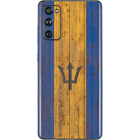Barbados Flag Dark Wood Galaxy S20 Fan Edition Skin